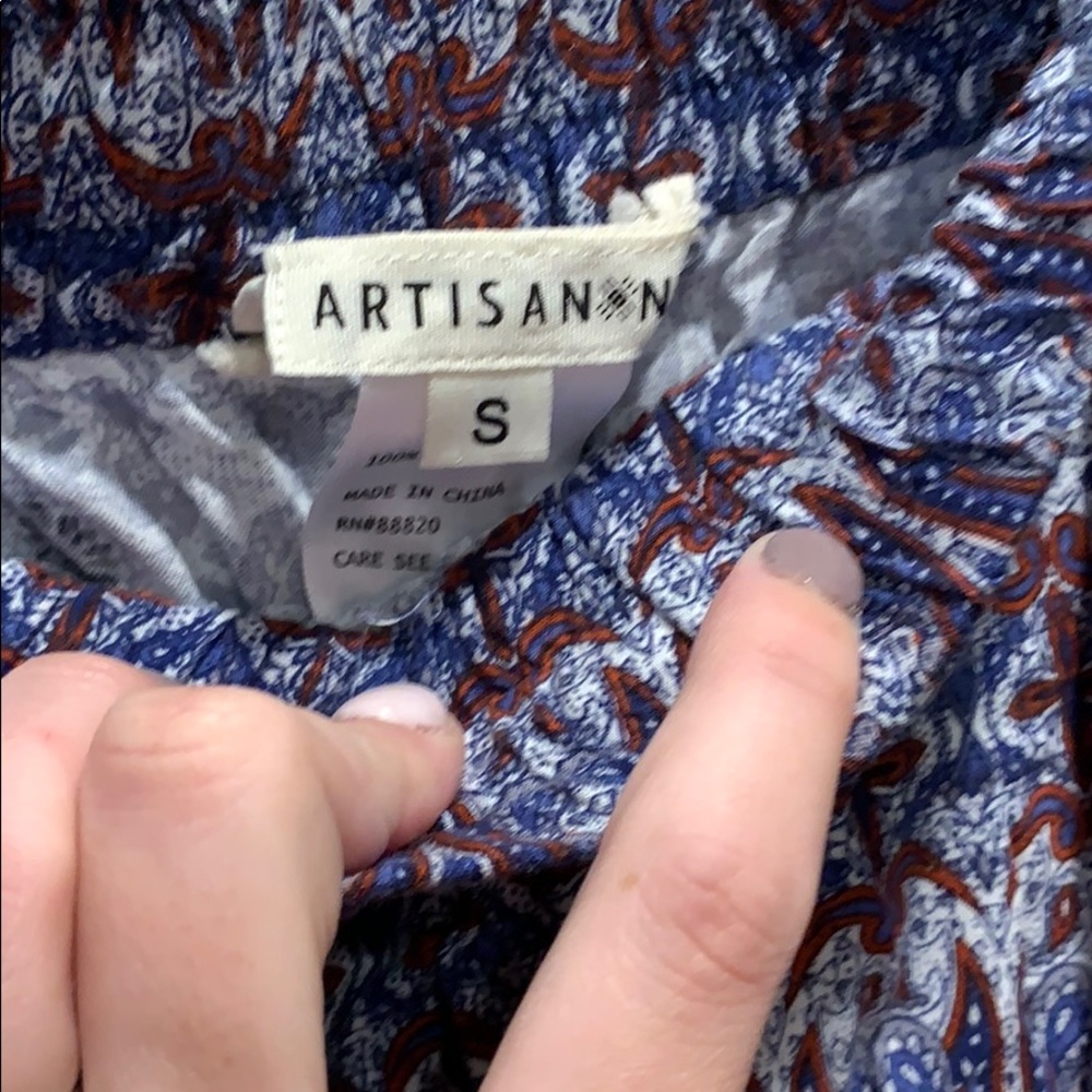 Blue patterned pants - Picture 2 of 2